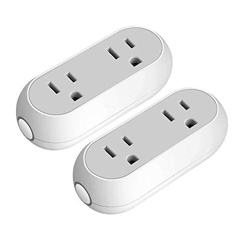 Trekbest Smart WiFi Plug - Dual Control Smart Outlet compatible with Alexa and Google Assistant, Energy Monitoring Dual Socket, Remote Control Your Devices from Anywhere, No Hub Required (2 Pack)