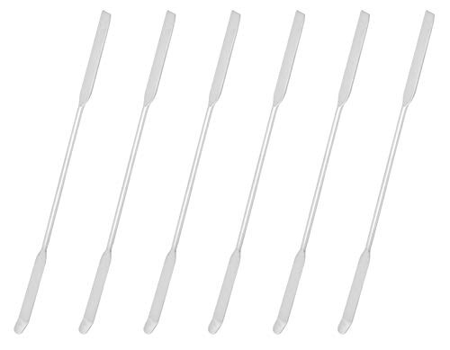 6PK Chattaway Spatulas  7-9  - Stainless Steel  Polished - Dual Ended  Flat End   Bent End - Eisco Labs