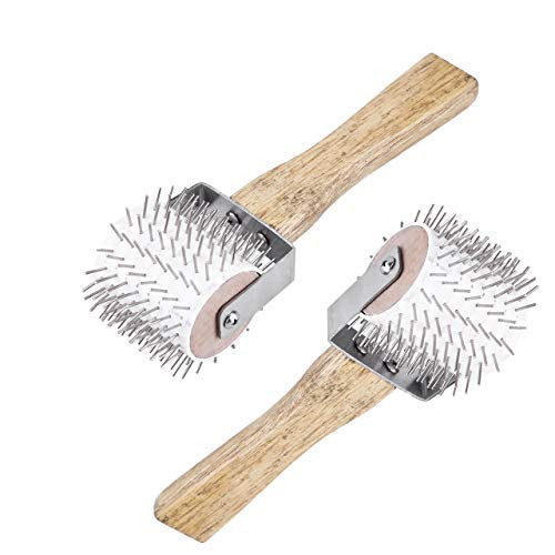 HunterBee uncapping Needle Punch Roller with Wooden Handle-Honey Extractor-Steelness Steel Plastic Needle-Honey Comb Beekeeping Equipment-Bee Hive Hand Tool 2  Steel Needle