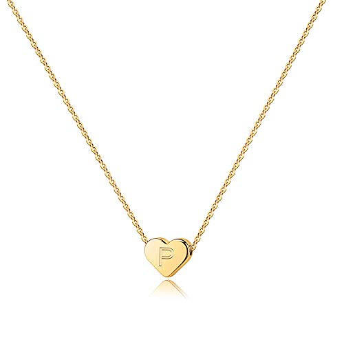 Turandoss Girls P Necklace Gold - 14K Gold Filled Heart Initial Necklaces for Women Tiny Initial Necklace for Girls Kids Child Heart Initial Necklace Letter Necklace for Women Girls Turandoss Girls P Necklace Gold - 14K Gold Filled Heart Initial Necklaces for Women Tiny Initial Necklace for Girls Kids Child Heart Initial Necklace Letter Necklace for Women Girls