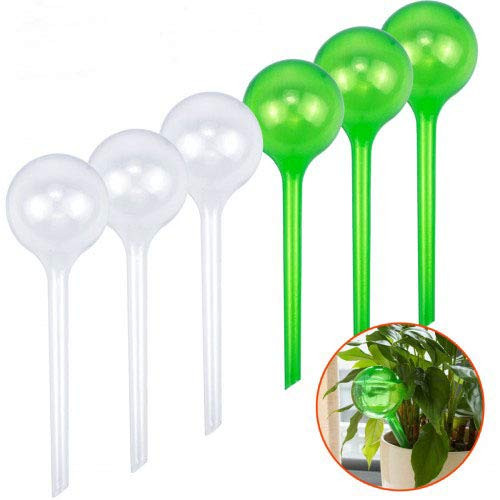 HQdeal 6pcs Plant Watering Devices  Automatic Self Watering System for Plants  PVC Watering Irrigation Globe Drippers for Garden