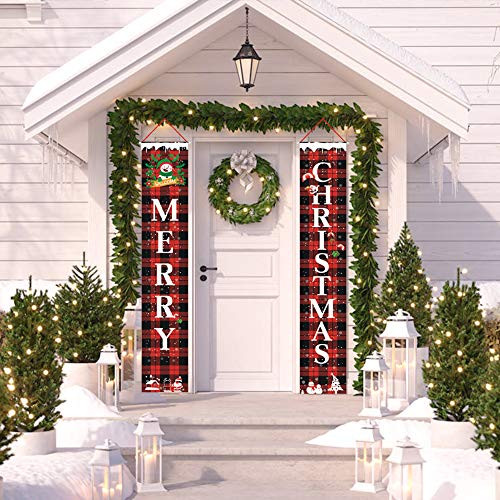 Christmas Porch Sign Merry Christmas Banner Welcome Christmas Banner Decorations Merry Bright Red Xmas Porch Hanging Banners Front Door Hanging Sign for Home Wall Door Apartment Party Decor Style B Christmas Porch Sign Merry Christmas Banner Welcome Christmas Banner Decorations Merry Bright Red Xmas Porch Hanging Banners Front Door Hanging Sign for Home Wall Door Apartment Party Decor Style B