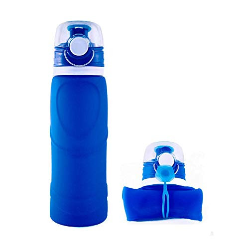 Nipaqui 750ml Collapsible Water Bottle   Foldable Water Bottle   Sports Water Bottle   Travel Water Bottle Blue