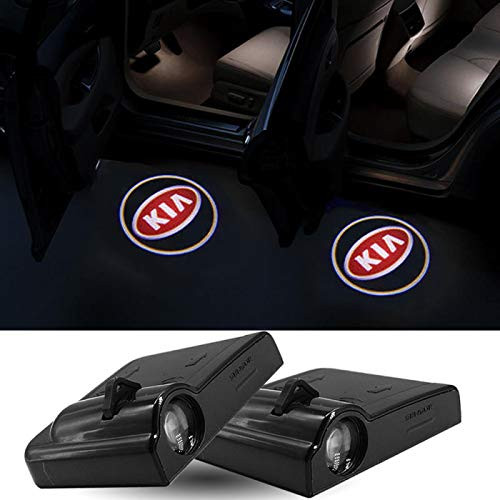 LONGSNOL 2pcs Door Light Logo Projector for KIA Wireless LED Car Door Shadow Welcome Courtesy Light Laser Projector Emblems Logo Projector Lamp Universal for KIA