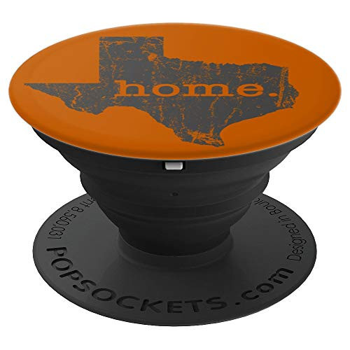 PopSockets  Texas Home State TX Pride Burnt Orange Grey PopSockets Grip and Stand for Phones and Tablets