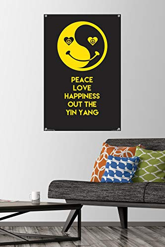 Peace Love Happy Wall Poster with Push Pins