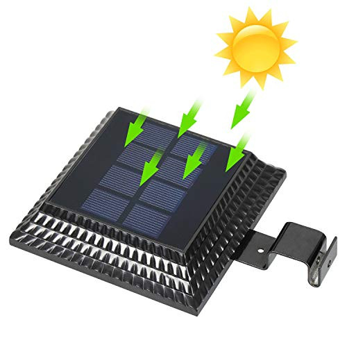 Solar Gutter Lights Outdoor 12 LED  Wireless Gutter Lights Dusk to Dawn  Waterproof Security Wall Lights Auto On-Off Light Sensing for Garden  Fence  Yard  Roof Solar Powered Lights Black 6000k