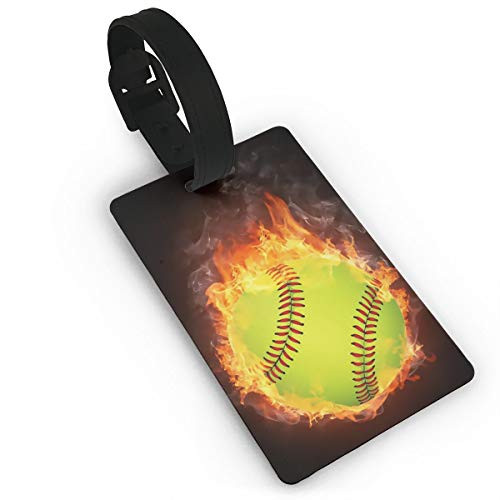 Luggage Tag Fire for Softball Travel Luggage Suitcase Labels ID Tags Business Card Holder Baggage Label Accessories