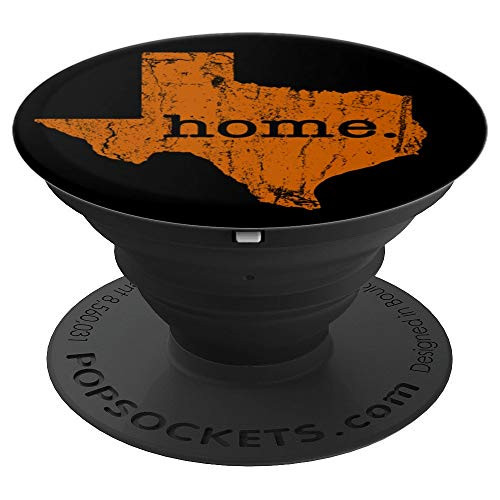 PopSockets  Texas Home State TX Pride Burnt Orange Black PopSockets Grip and Stand for Phones and Tablets