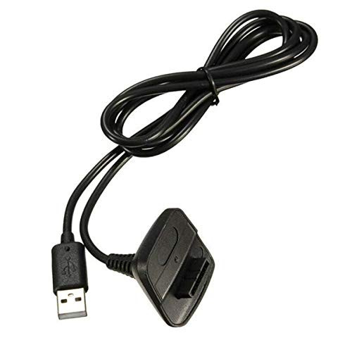 Black USB Charging Cable Wire Replacement Charger Compatible with Xbox 360 Slim Wireless Game Controllers Charge and Play Kit