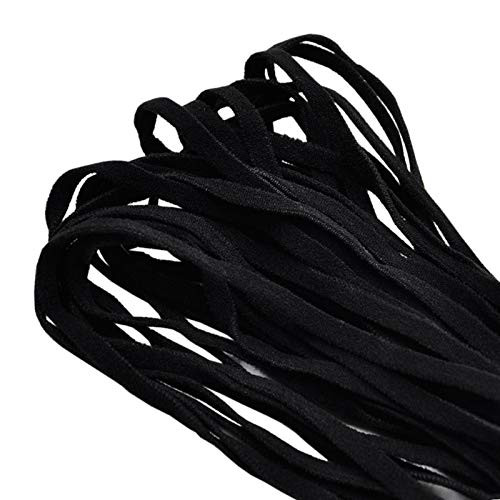 20 Yards Length 1-4  Width Braided Black Elastic Cord Elastic Band Elastic Rope Bungee Heavy Stretch Knit Elastic Spool for Sewing Crafts