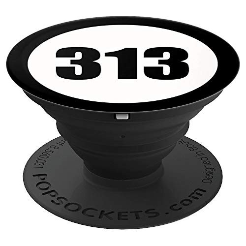 313 Area Code Detroit Michigan Phone Accessory PopSockets Grip and Stand for Phones and Tablets