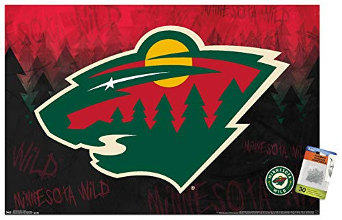 NHL Minnesota Wild - Logo 15 Wall Poster with Push Pins