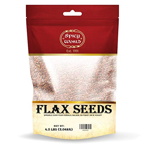 Premium Brown Flax Seeds Whole 4-5LB Bag - Flaxseed - Linaza - by Spicy World