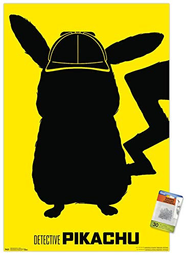 Pokemon  Detective Pikachu - Outline Wall Poster with Push Pins