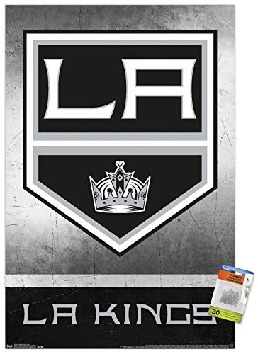 NHL Los Angeles Kings Logo 15 Wall Poster with Push Pins