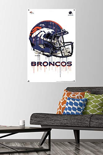 NFL Denver Broncos - Drip Helmet 20 Wall Poster with Push Pins