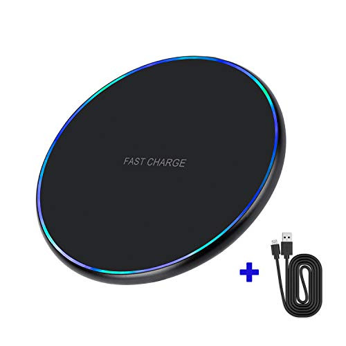 JFBAO Fast Wireless Charger Qi Certified 7.5W Charging Pad Compatible with Phone 8/8 Plus/X/Xs MAX/XR/XS,10W Compatible with Samsung Galaxy S9/S9 Plus/S8 Plus/Note 8/S7,5W All Qi-Enabled Phones