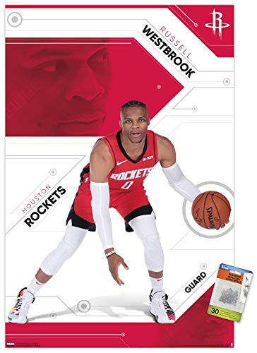 NBA Houston Rockets - Russell Westbrook 19 Wall Poster with Push Pins