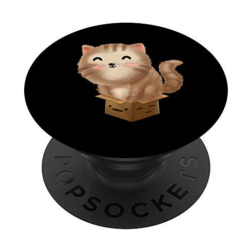 Cat fits in Box Kitten Gift Funny Cat lover PopSockets Grip and Stand for Phones and Tablets Cat fits in Box Kitten Gift Funny Cat lover PopSockets Grip and Stand for Phones and Tablets