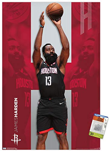 NBA Houston Rockets - James Harden 19 Wall Poster with Push Pins