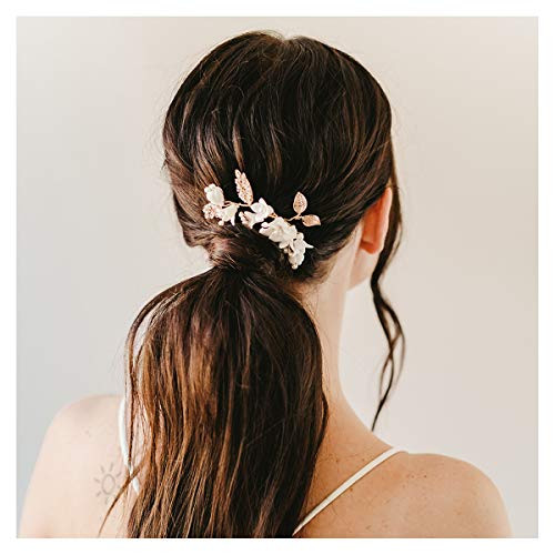 SWEETV Rhinestone Wedding Hair Pin-Gold Bridal Hair Hair Piece Wedding Hair Accessory for Brides SWEETV Rhinestone Wedding Hair Pin-Gold Bridal Hair Hair Piece Wedding Hair Accessory for Brides