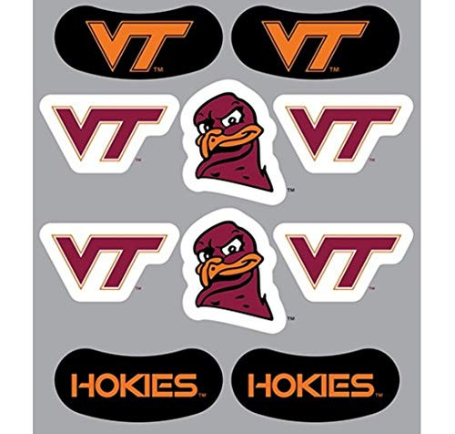 Virginia Tech Hokies  Waterless Peel   Stick Temporary Tattoos  10-Piece Combo  6 Spirit Tattoos   4 Eye Strips