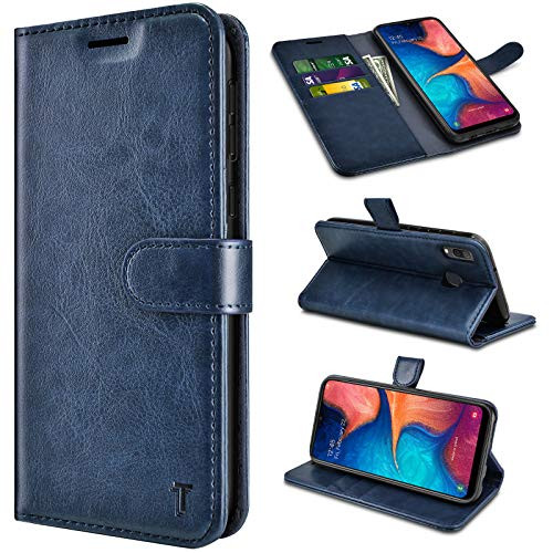 Tiflook Wallet Case for Galaxy A10e 5-8   for Samsung Galaxy A10e Case  PU Leather Flip Folio  Kickstand  RFID Blocking  Magnetic Closure  Card Slots  Bumper Shock-Absorption Phone Cover  Blue