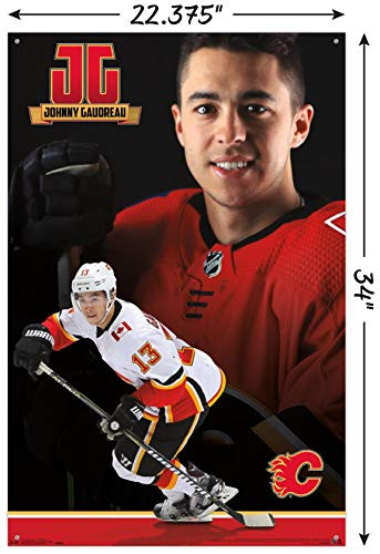 NHL Calgary Flames - Johnny Gaudreau 18 Wall Poster with Push Pins