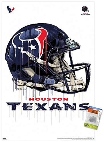 NFL Houston Texans - Drip Helmet 20 Wall Poster with Push Pins