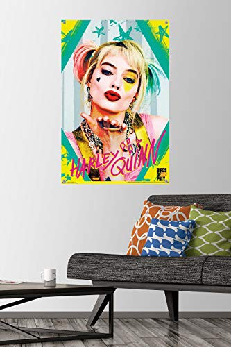 DC Comics Movie - Birds of Prey - Harley Quinn - Kiss Wall Poster with Push Pins