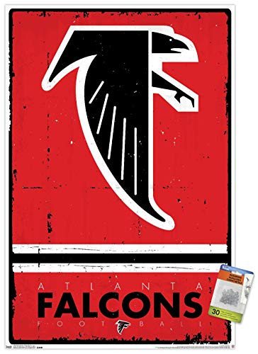 NFL Atlanta Falcons - Retro Logo 15 Wall Poster with Push Pins