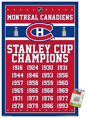 NHL Montreal Canadiens Champions 13 Wall Poster with Push Pins