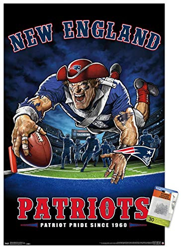 NFL New England Patriots - End Zone 17 Wall Poster with Push Pins