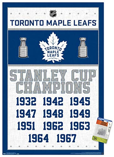 NHL Toronto Maple Leafs - Champions 16 Wall Poster with Push Pins NHL Toronto Maple Leafs - Champions 16 Wall Poster with Push Pins