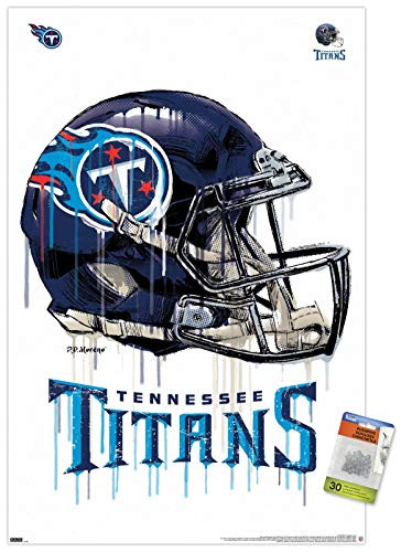 NFL Tennessee Titans - Drip Helmet 20 Wall Poster with Push Pins