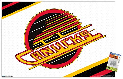 NHL Vancouver Canucks - Retro Logo 19 Wall Poster with Push Pins