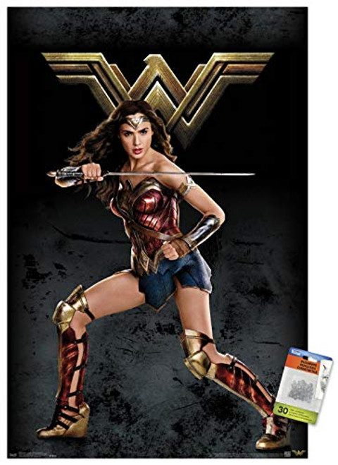 DC Comics Movie - Justice League - Wonder Woman Wall Poster with Push Pins