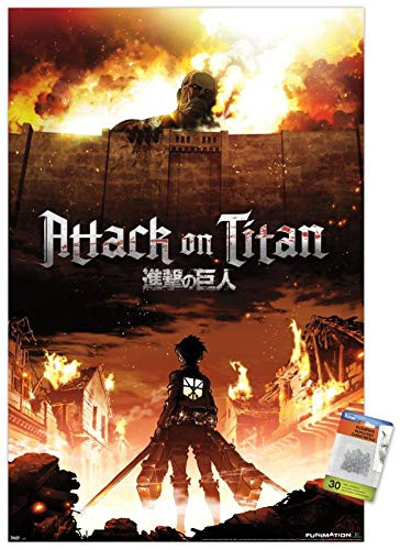 Attack on Titan - Fire Wall Poster with Push Pins