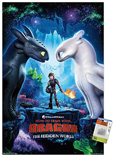 How To Train Your Dragon  The Hidden World - Key Art Wall Poster with Push Pins