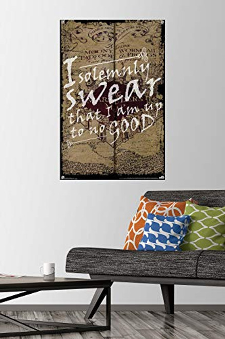 Harry Potter - The Marauder s Map - I Solemnly Swear Wall Poster with Push Pins Harry Potter - The Marauder s Map - I Solemnly Swear Wall Poster with Push Pins