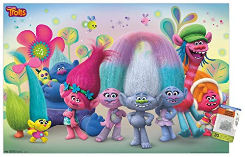 DreamWorks Trolls - Group Wall Poster with Push Pins