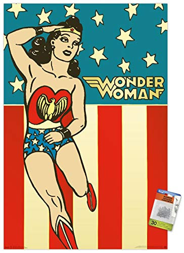 DC Comics - Wonder Woman - VIntage Wall Poster with Push Pins