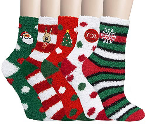 Womens Fuzzy Socks Cozy Soft Fluffy Socks Microfiber Cute Animal Winter Warm Fleece Slipper Sock 5-6 Pairs  Red Green Womens Fuzzy Socks Cozy Soft Fluffy Socks Microfiber Cute Animal Winter Warm Fleece Slipper Sock 5-6 Pairs  Red Green