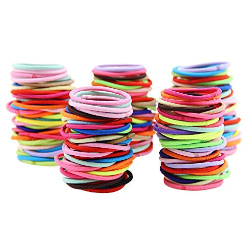 200 Pack Baby Girls Hair Ties No Crease Hair Bands Bulk Elastics Ponytail Holders3-5 cm in Diameter  2-5 mm  Multicolor