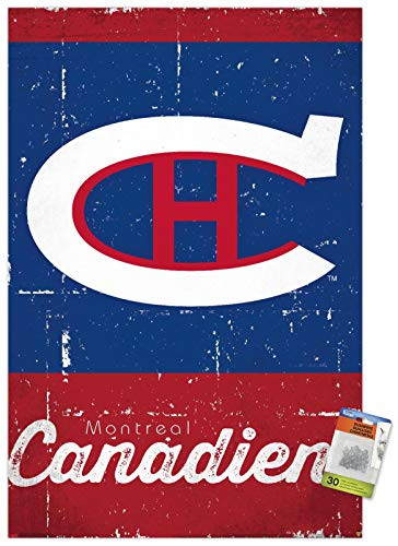 NHL Montreal Canadiens - Retro Logo 13 Wall Poster with Push Pins