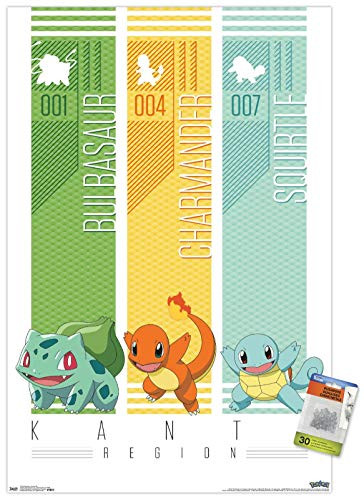 Pokemon - Kanto Trio Wall Poster with Push Pins