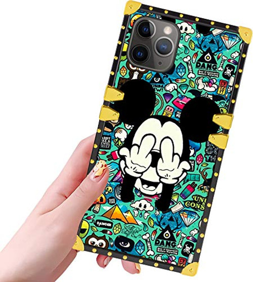 DISNEY COLLECTION iPhone 11 Pro Max Case for Women Girls Cute Mickey Pattern Design Glitter Luxury Slim Shockproof Bumper Protective Cover for iPhone 11 Pro Max 6-5 inch Funny Mickey Post