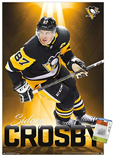 NHL Pittsburgh Penguins - Sidney Crosby 18 Wall Poster with Push Pins