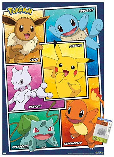 Pokemon - Group Collage Wall Poster with Push Pins